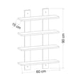 thumbnail image 4 of Modern Wall Shelf, White, 23.5 x 6.5 x 35.4 inches | 100% Melamine Coated Particle Board, Thickness: 0.7 inches | Numerous Shelves, Wall-Mountable Design, 4 of 4