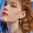 thumbnail image 5 of Infinity Cross Earrings S925 Sterling Silver Abalone/Turquoise/Opal Dangle Earrings Leverback Christian Jewelry For Women Lover Mother Gifts, 5 of 10