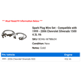 thumbnail image 2 of Spark Plug Wire Set - Compatible with 1999 - 2006 Chevy Silverado 1500 4.3L V6 2000 2001 2002 2003 2004 2005, 2 of 2