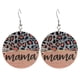 thumbnail image 1 of Mother's Day Acrylic Earrings Sunflower Bear Mother Leopard Transparent Wood Round Earrings, 1 of 1