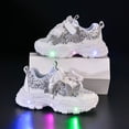 thumbnail image 6 of Dakaela 6M-6Y Girls Light Up Sneakers Sparkly Rhinestone Bow Thick Cushioned Sole Running Shoes for Toddler Little Kids, 6 of 6