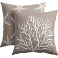 thumbnail image 2 of Summer White and Gray Starfish Pillow Covers 16x16 Inch Set of 2 Beach Sea Coral Throw Pillowcase Cotton Linen Square Decorative Nautical Coastal Cushion Cover for Sofa Bedroom Indoor Outdoor Party, 2 of 6