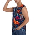 thumbnail image 3 of Bingfone Tropical Flower Pattern Men's Tank Tops Workout Sleeveless Tee Shirts Running Beach Tanks for Men-Large, 3 of 8