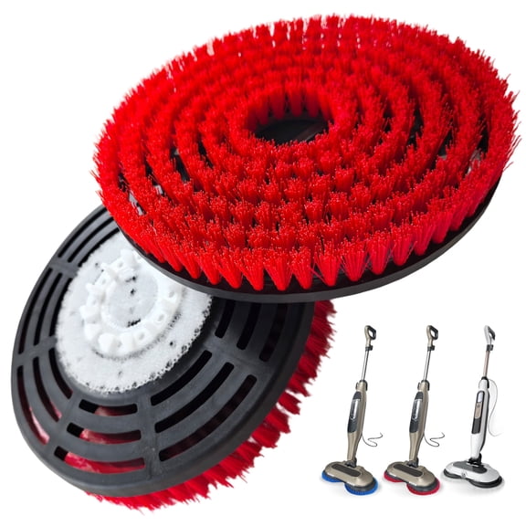 Steam Mop Pads Replacement Brush Head for Shark Steam and Scrub Mop S7000/S7001/S8201/s7201 Series Brush Heads with Nylon Bristles, Deep Clean Hardwood & Tile Floors, Scratch-Free Polish