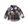 thumbnail image 1 of GYRATEDREAM 0-5T Little Kids Toddler Baby Boy Girl Shirt Jacket Plaid Long Sleeve Button Down Fall Flannel Shacket Coat Tops, 1 of 7