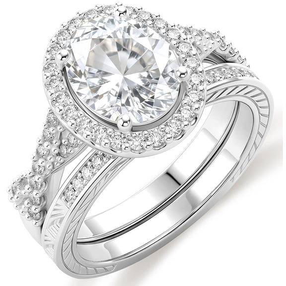 APSVO S925 Sterling Silver Plated Oval Wedding Rings for Women CZ Eternity Promise Band Engagement Rings Set Birthday Mothers Day Jewelry Gifts Her Mom Wife Girlfriend Adults Ideas