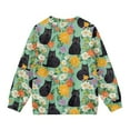 thumbnail image 5 of COEQINE Lightweight Everyday Cardigan for Girls, Printed Long Sleeve Polyester Top, Crewneck Button Front Machine Washable Jacket Alternative, for Kids 11-12 Years, Cat Floral Green, 5 of 7
