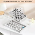 thumbnail image 2 of Earring Holder Organizer Jewelry Box with 5 Drawers, Acrylic Clear Earring Case with Adjustable Velvet Trays for Women - Grey, 5 Layers, 2 of 7