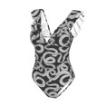 thumbnail image 4 of Yiaed Snake Print Women's Ruffled One Piece Swimsuit V Neck Swimwear Slimming Monokini for Woman-XX-Large, 4 of 8
