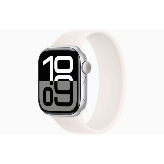 Restored Apple Watch Series 10 GPS + Cellular 42mm Silver Aluminium Case with Light Blush Solo Loop - Large Band (Refurbished)