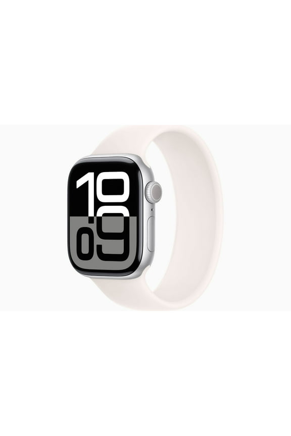 Restored Apple Watch Series 10 GPS 46mm Silver Aluminium Case with Light Blush Solo Loop - Medium Band (Refurbished)