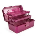 thumbnail image 1 of Caja de Almacenamiento de Herramientas para Manualidades y Color Rosa Brillante, Caja de Herramientas de Transporte Apilable de 3 , Caja de Costura, Organizador para Arte, 1 of 5