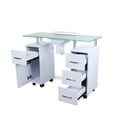 thumbnail image 6 of Manicure Table GLASS GLOW WHITE Salon Nail Table Salon Furniture & Equipment, 6 of 9