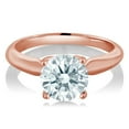 thumbnail image 2 of Gem Stone King 18K Rose Gold Plated Silver White Zirconia Solitaire Engagement Ring for Women (1.28 Cttw, Round 7MM, Gemstone Birthstone, Available in Size 5, 6, 7, 8, 9), 2 of 4