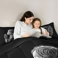 thumbnail image 4 of Homewish Happy Christmas 7 Pieces Bedding Comforter Set,Angel Wings Full Bedding Set,Black Gray Fitted Sheet Flat Sheet For Kids, Luxury Bedroom Decor Reversible, 4 of 8