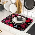 thumbnail image 5 of Happy Valentine''s Day Black Dish Drying Mat for Kitchen Counter,Pink Love Heart Drying Mat 16 x 18 Inch with High Absorbent Microfiber Drainer Mat for Coffee Bar, 5 of 7