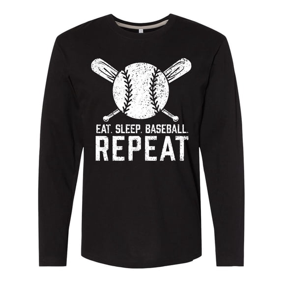 Inktastic Grunge Eat Sleep Baseball Repeat Long Sleeve T-Shirt