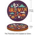 thumbnail image 3 of Halloween Set of 6PCS Cute Round Coasters, Microfiber Leather Drink Coasters, 4.3x4.3 Inch Table Coasters for Drinks, Coasters for Home and Kitchen Decor., 3 of 6