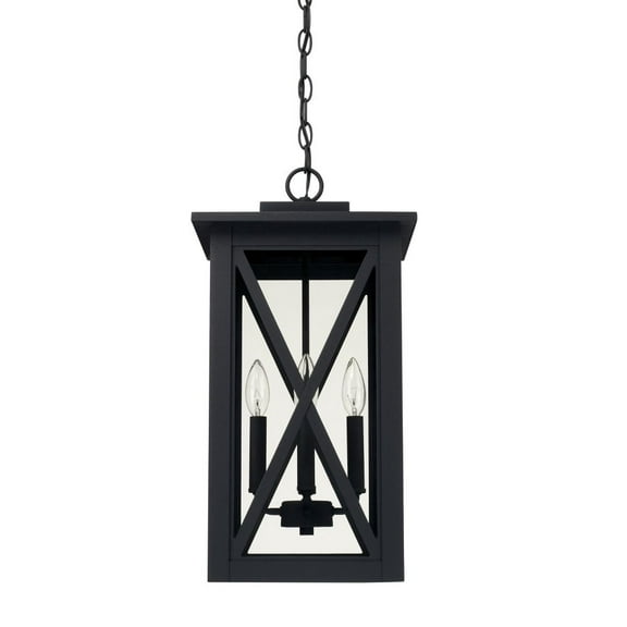 4 Light Outdoor Hanging Lantern In Transitional Style 11 High By 21.25 Wide Rain Or Shine Made For Coastal Environments-Black Finish Capital Lighting