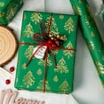 thumbnail image 5 of HOMERAL Green Christmas Wrapping Paper - 17 Inch X 33 Feet - Gold Lusury 3D Embossed Foil Christmas Trees for New Year,Celebration,Holiday, 5 of 7