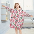 thumbnail image 5 of Watermelon Doodles Wearable Blankets Hoodie Oversize Sherpa Wearable Soft Blanket Warm Cozy 3-14 Age, 5 of 7