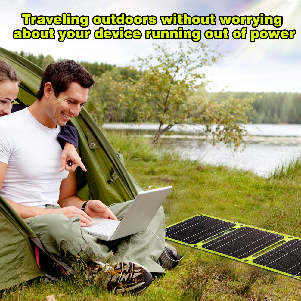 50W Portable Foldable Solar Panel,DFITO Solar Charger with USB Outputs for Phones,Ideal for Rooftops Outdoor Camping and RVs