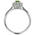 thumbnail image 3 of SuperJeweler 2/3 Carat Oval Shape Peridot and Halo Diamond Ring In Sterling Silver For Women, 3 of 6