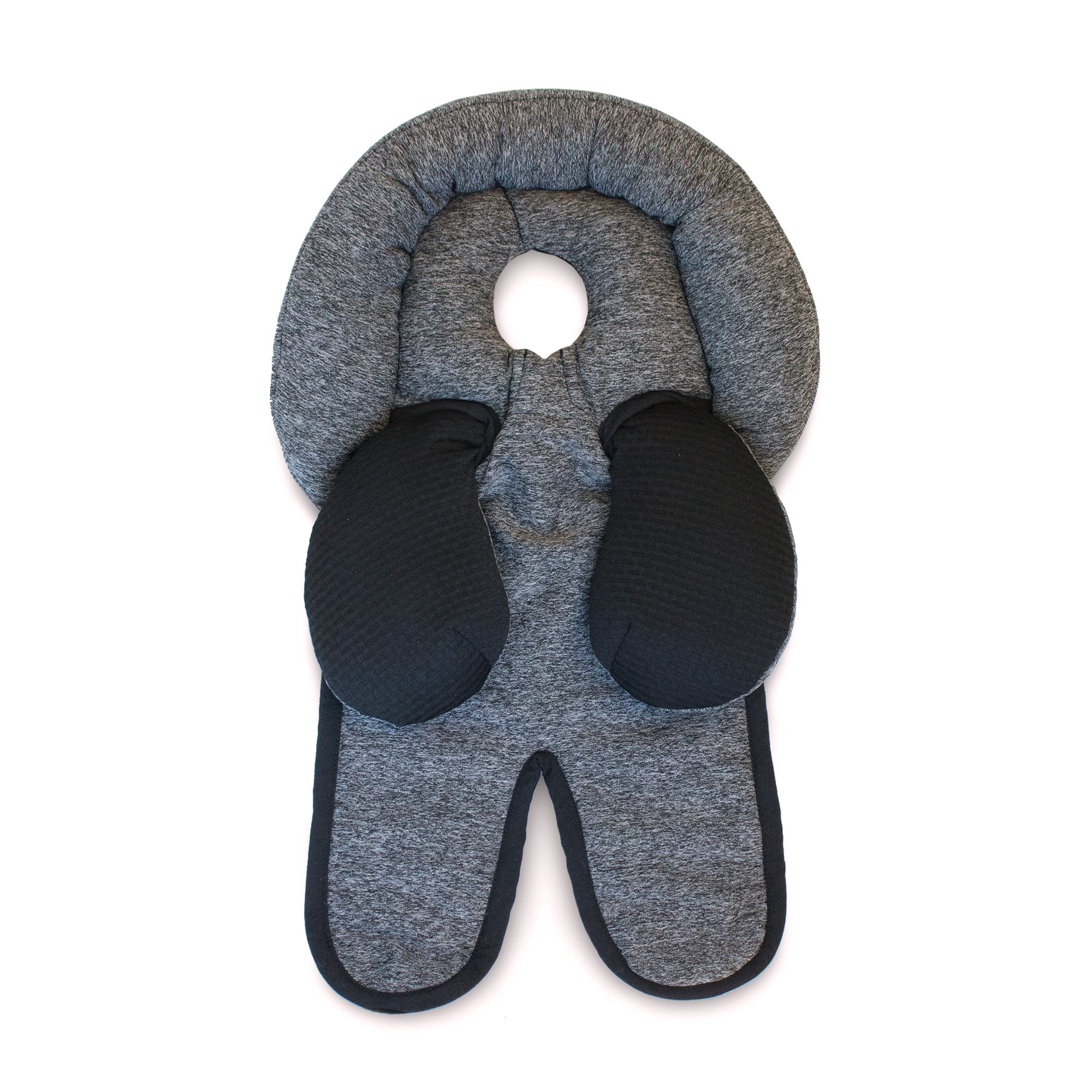 Boppy Head and Neck Support, Charcoal Heathered Reversable Fabric, With Removable Neck Support and Pressure Relieving Cutout, for 3- or 5-point Harness systems, For Strollers and Swings, 0+ months