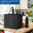 thumbnail image 6 of Reusable Grocery Shopping Bags 10 Pack Large Foldable Tote Bags Bulk, with Long Handle for Shopping Groceries Clothes (Black), 6 of 8
