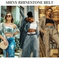 thumbnail image 7 of Dream Apparel Rhinestone Belt for Men and Women, Western Cowgirl Cowboy Bling Studded Diamond Belt Faux Leather Belt for Jeans Pants Dress, 7 of 7