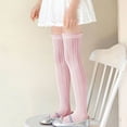 thumbnail image 2 of Eltusu Girls Knee-High Socks, Casual Knitting Cotton Stretchy Tight Dance Socks Pink Size 3-10T, 2 of 7