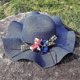 thumbnail image 2 of Beach Hat Women's Sun Hat Flower Straw Hat Outdoor Large Eaves Sun Protection Beach Hat Gardener Sun Hat(Blue,M), 2 of 3