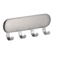 thumbnail image 5 of mDesign Metal Adhesive Wall Mount Key Rack Holder Organizer, 4 Hooks - Brushed, 5 of 5