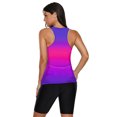 thumbnail image 3 of Women's Blue/Rose/Yellow Ombre Print Racerback Tankini Swimsuit, 3 of 4