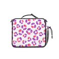 thumbnail image 3 of Pink and Purple Leopard Print Insulated Lunch Bag with Shoulder Strap and Bottle Holder,Bento School Lunch Bag Box,11x9.5x3.5 Inches, 3 of 5