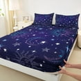 thumbnail image 3 of Manfei Glitter Boho Sun Full Sheet Sets, Bling Stars Print Bed Sheets Full, Mystic Starry Sky Bedding Sets Full Size, Lightweight Bedroom Decoration, 4pcs, 3 of 7