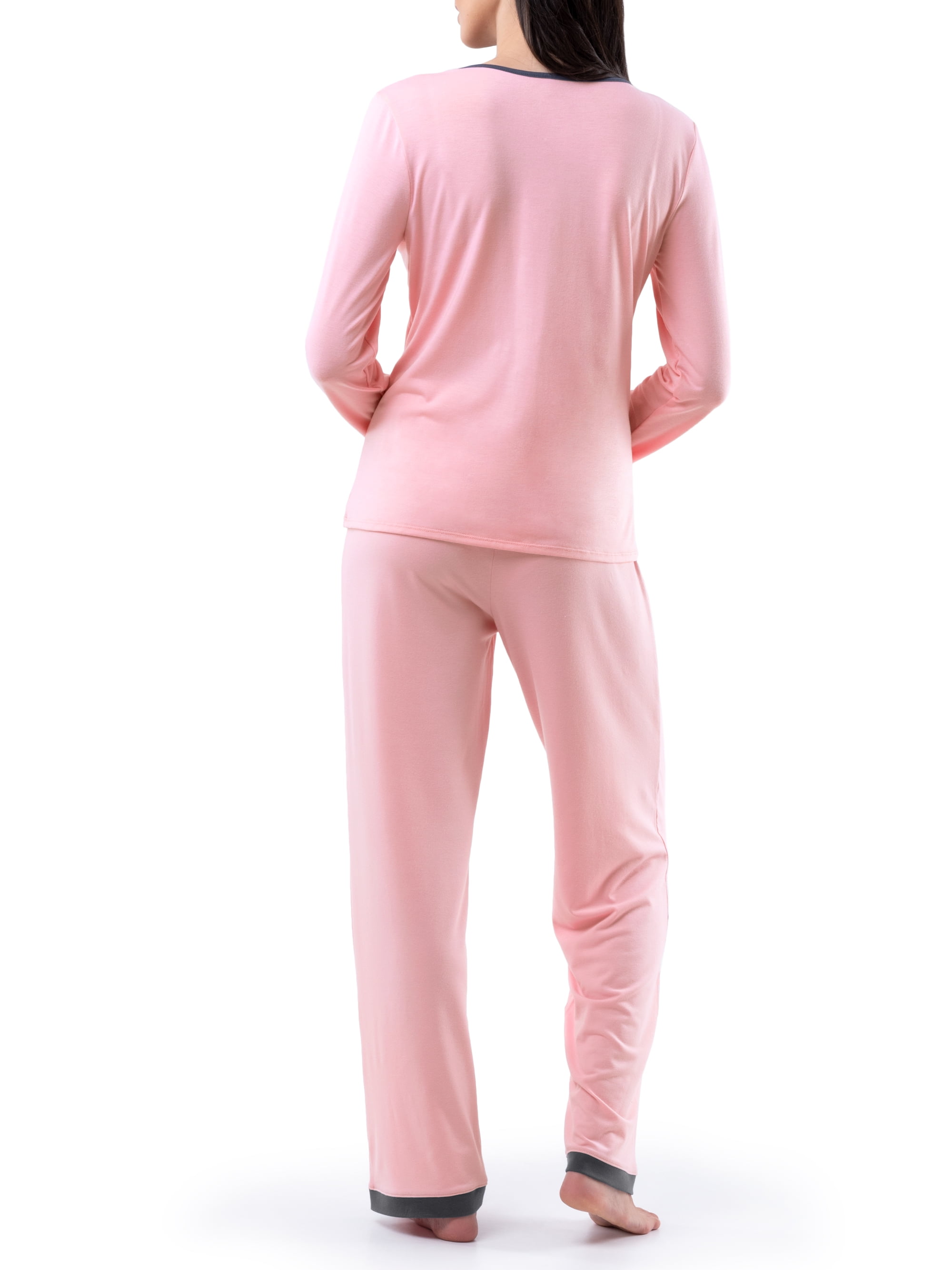 Fruit of the Loom Women's Sleep Soft & Breathable Long Sleeve Top & Pant Set, Sizes S-4X