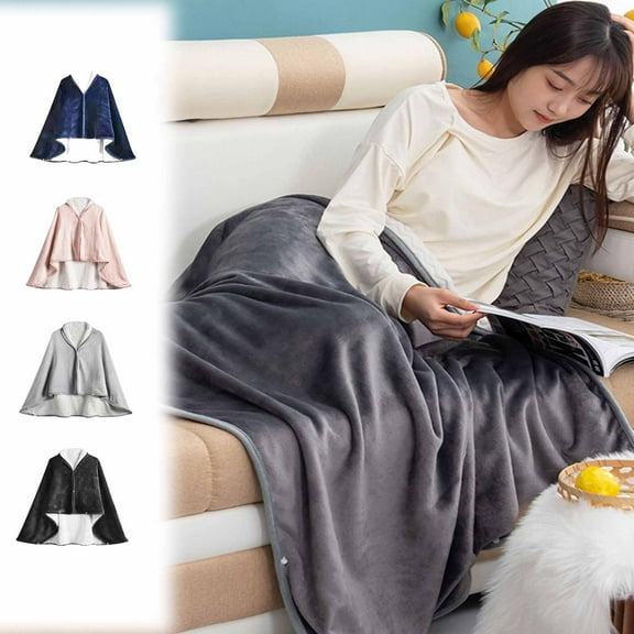 Yatlte Double-Sided Wearable Blanket Ultra Soft Flannel Shawl Blanket, with Buttons, for Women and Men