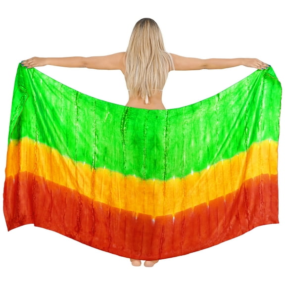 HAPPY BAY Women's Wraps Summer Long Pareos Vacation Skirt Bathing Suit Cover-Up Beach Dress Bikini Sarong Swimwear for Women One Size Tie Dye, Multicolor
