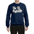 thumbnail image 2 of Wild Bobby,The Pugfather Funny Godfather Movie Logo Pug Parody, Father's Day, Unisex Crewneck Graphic Sweatshirt, Vintage Heather Navy, X-Large, 2 of 3