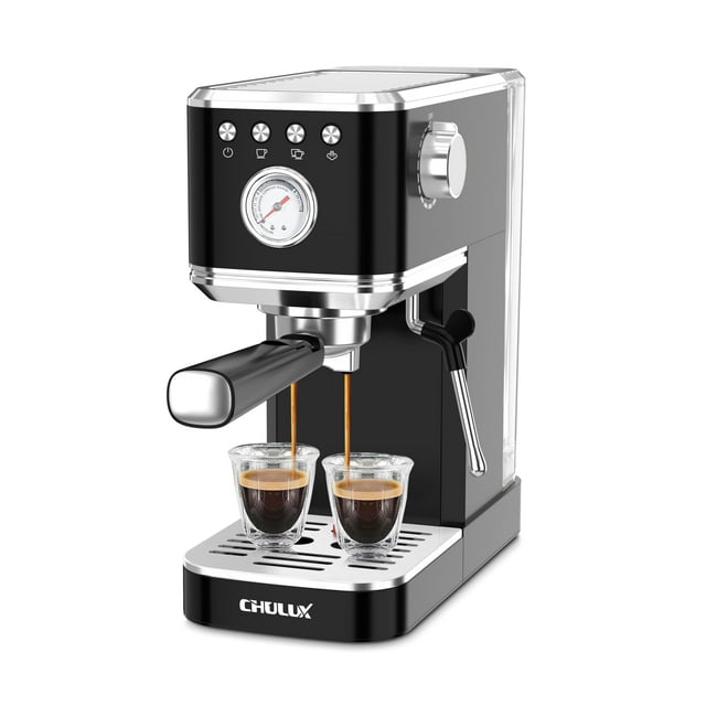 Máquina de café espresso CHULUX Slim con espumador de leche 1350 W 20 bar