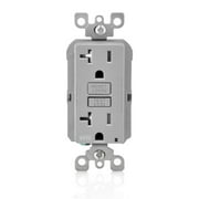 Leviton GFWT2-GY Self-Test SmartlockPro Slim GFCI Weather-Resistant and Tamper-Resistant Receptacle with LED Indicator, 20 Amp, Grey