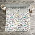 thumbnail image 3 of Ambesonne Bicycle Quilted Bedspread Set 3 Pcs, Retro Colorful Bikes, Queen Size, Multicolor, 3 of 3