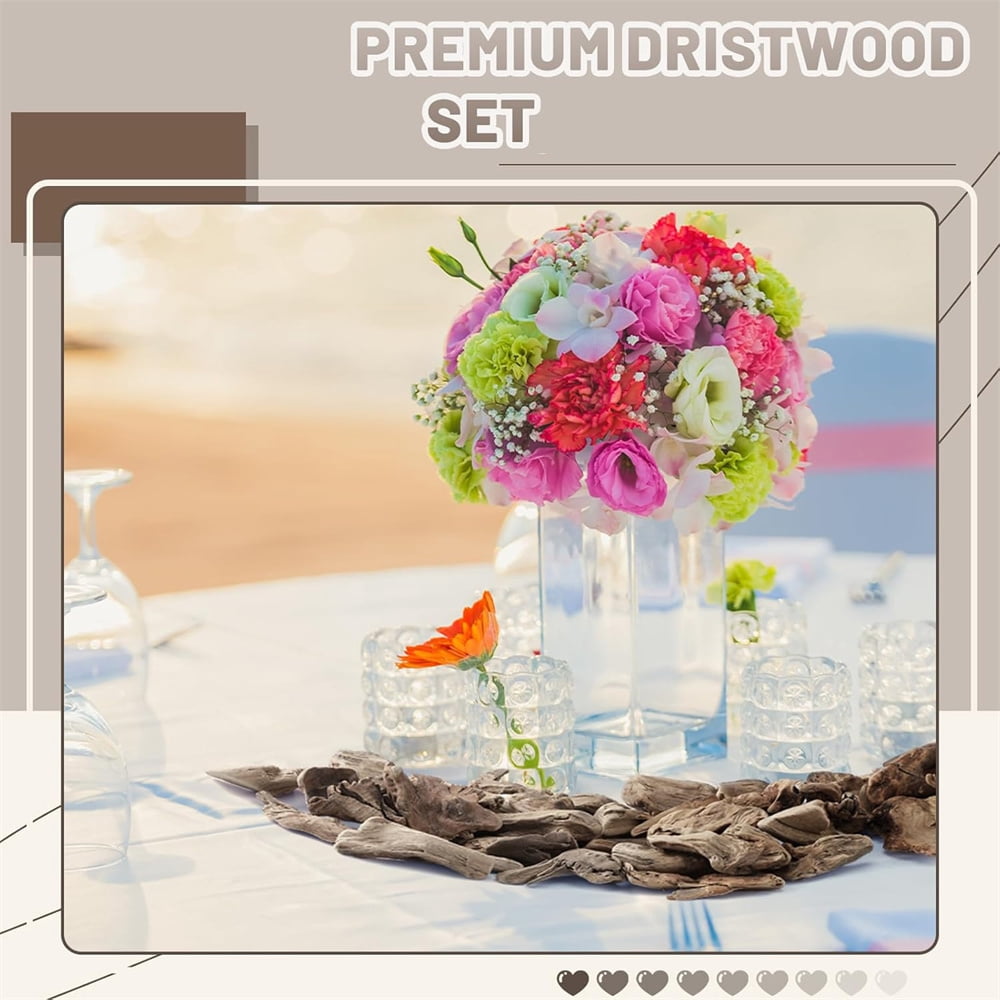 Heyingu 350g Mixed Size Driftwood Pieces Fish Tank Decorations Driftwood for Crafts and Decor for Vase Filler Table Decoration