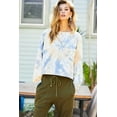 thumbnail image 4 of Saronite Tie-dye Printed Round Neck French Terry Pullover, Ash Blue/Sand (Women's), 4 of 5
