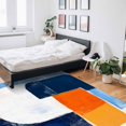 thumbnail image 6 of Area Rugs Indoor Non-Slip Rectangle Rug 2x3 Ft Abstract Art Orange Blue Graffiti Modern Minimalist Rug Rubber Backing Floor Mats Non Shedding Home Decor Carpet for Entryway Living Room, 6 of 8