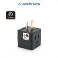 thumbnail image 5 of [UL Listed] Cable Matters 3-Pack 3 Outlet Wall Adapter, 3 Outlet Power Cube Tap, Outlet Splitter / 3 Way Plug Adapter in Black, 5 of 7
