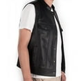 thumbnail image 4 of Men's Leather Vest Lightweight Slim Fit Biker Punk Sleeveless Jacket Vest, 4 of 6