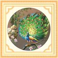 thumbnail image 2 of Kit Punto Cruz Con Pavo Real Hilo Algodón Ecológico Bordado Parcial 14CT 60x60cm, 2 of 9