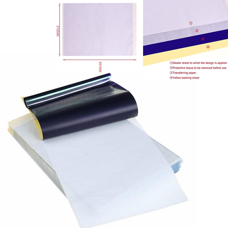 100Pcs A4 Carbon Transfer Graphite Copy Paper Tracing for Cloth Metal Wood Art 